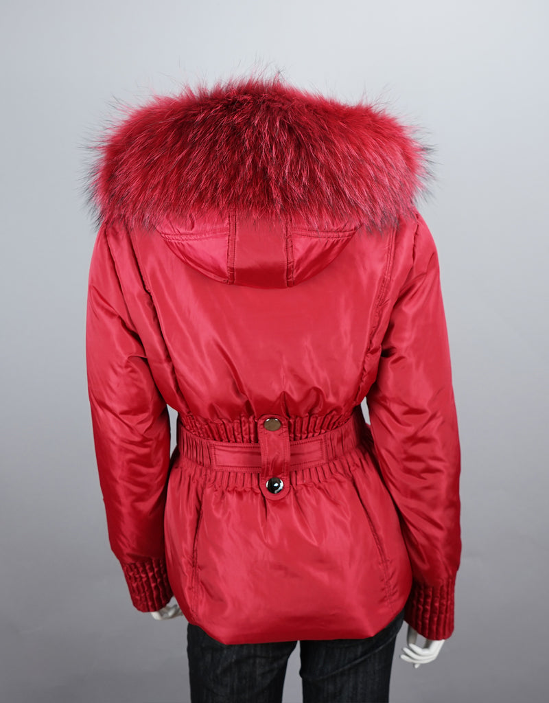 Belted Sporty Jacket-Red