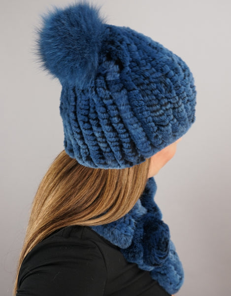 Classic Pom Pom Hat - True Blue