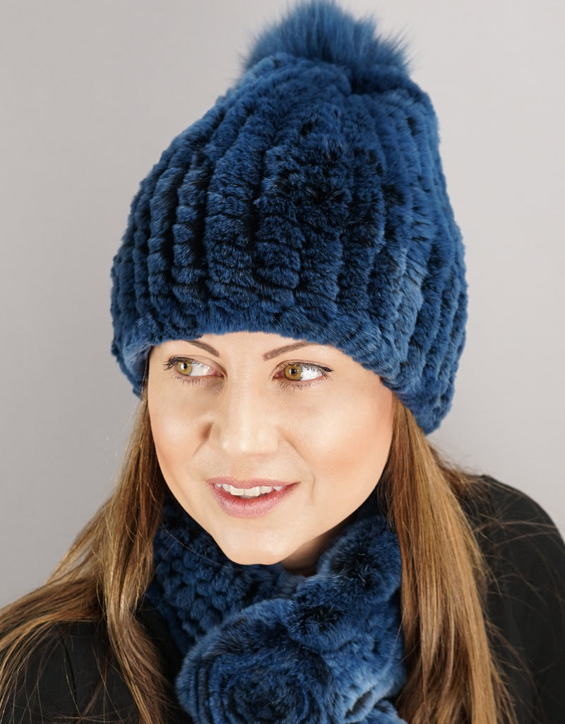 Classic Pom Pom Hat - True Blue