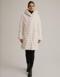 Hooded Reversible Faux Fur Stroller- Vanilla