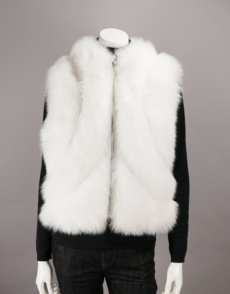 Sporty Fox Zip Vest- White