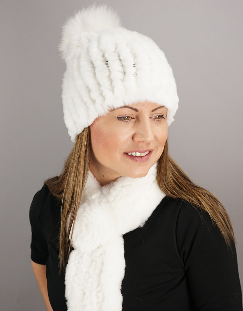 Classic Pom Pom Hat - White