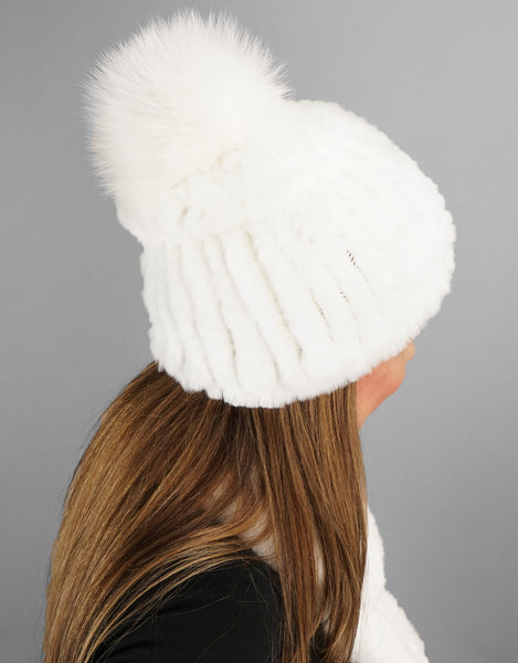 Classic Pom Pom Hat - White