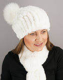 Classic Pom Pom Hat - White