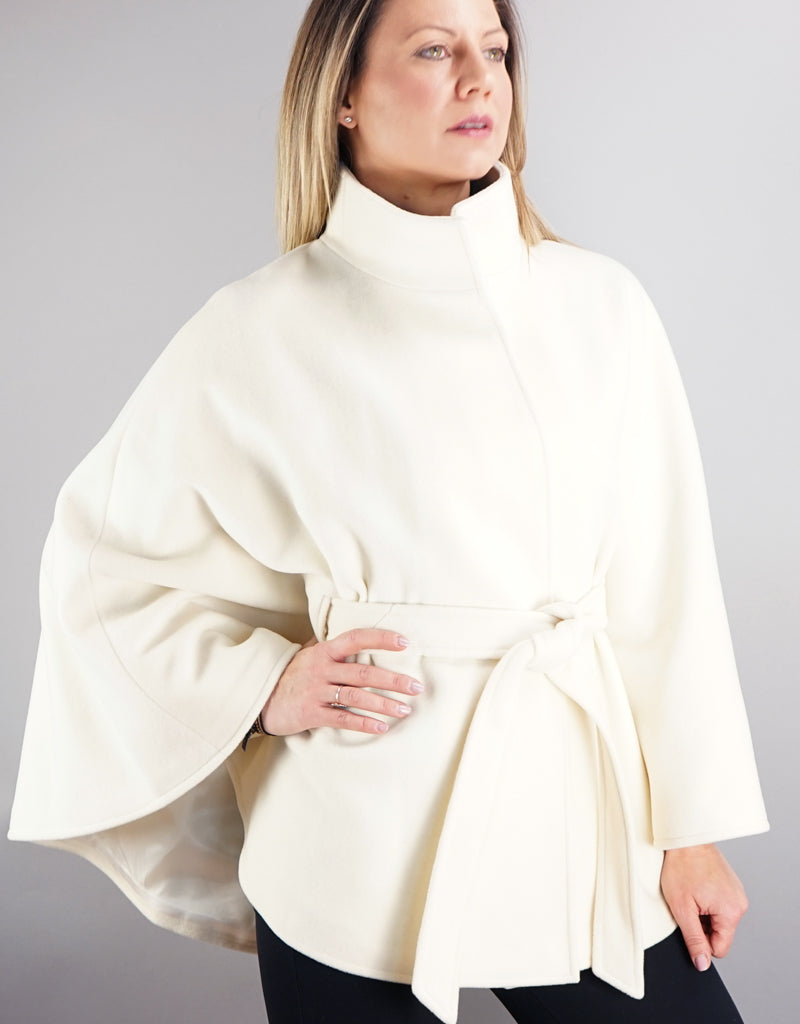 Belted Modern Cape/Jacket -Camel Melange