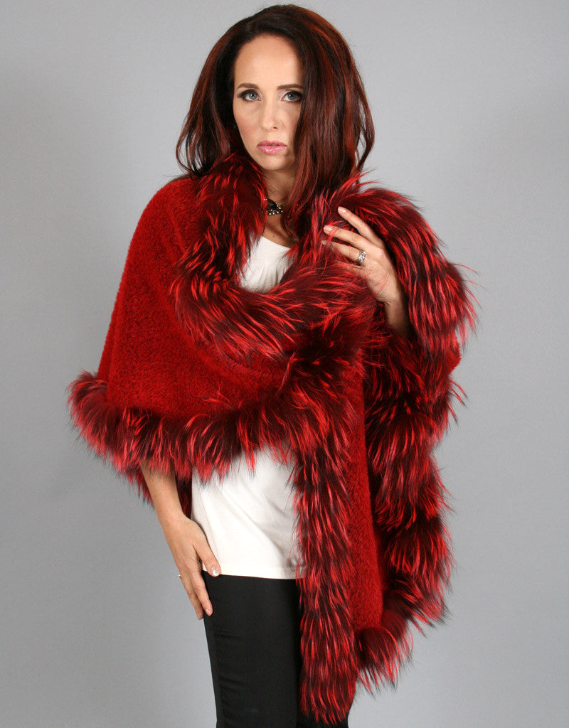 Fur Whip Alpaca Cape-Melange/ Camel Fox