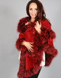 Fur Whip Alpaca Cape-Melange/ Camel Fox