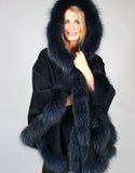 Full Band Hooded Alpaca Cape-Beige