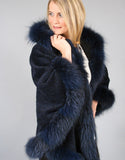 Full Band Hooded Alpaca Cape-Black