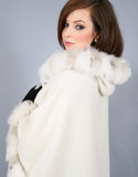 Full Band Hooded Alpaca Cape-Black