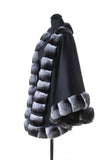 Chinchilla Trimmed Cashmere Medium Round Cape
