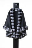 Chinchilla Trimmed Cashmere Medium Round Cape