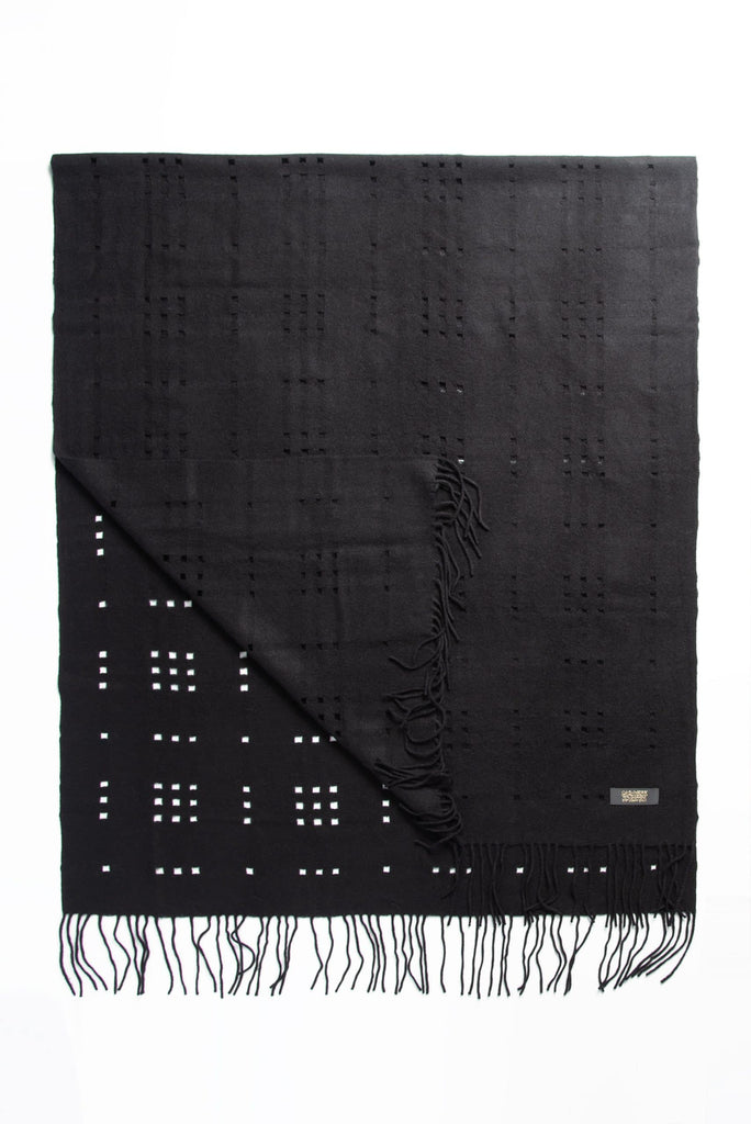 Cashmere Perforated Shawl- Ivory / Blush Fox
