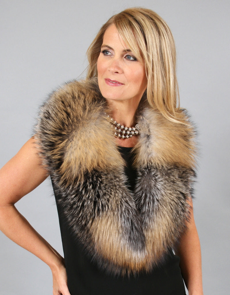 Lux Fur Collar - Natural Cross Fox