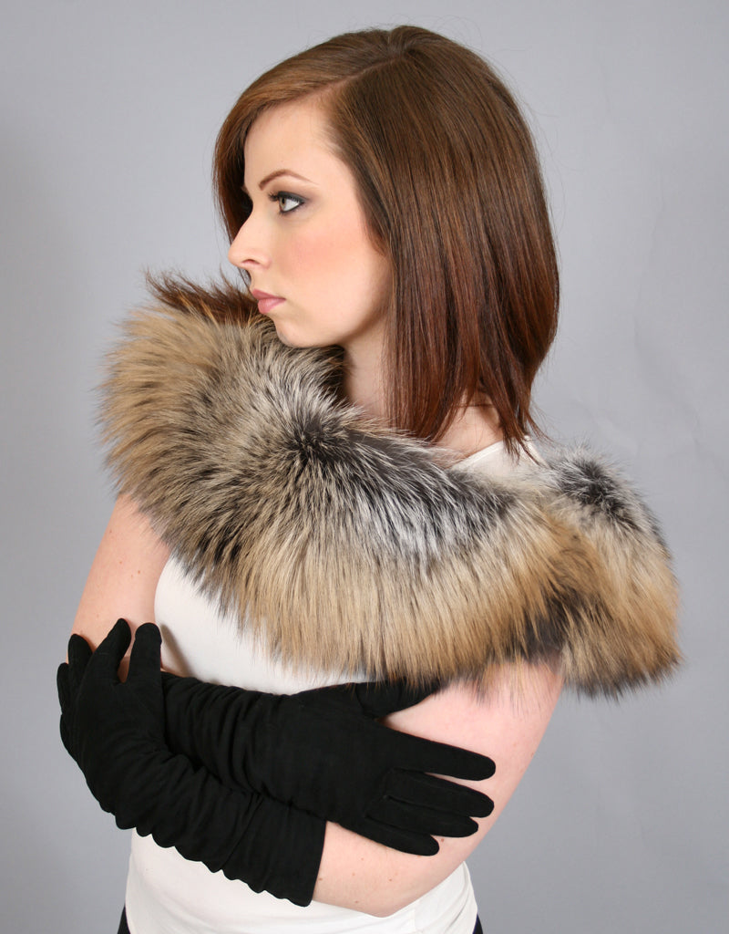 Lux Fur Collar - Natural Cross Fox