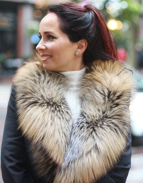 Lux Fur Collar - Natural Cross Fox