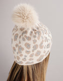 Animal Pom Hat- Pearl Beige