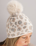 Animal Pom Hat- Pearl Beige