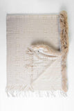 Cashmere Perforated Shawl- Ivory / Blush Fox