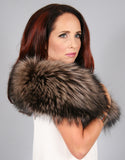 Lux Fur Collar- Crystal Dyed Silver