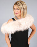 Lux Fur Collar- Crystal Dyed Silver