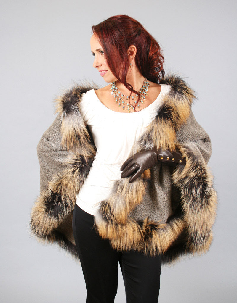 Alpaca Blend Medium Cape- Off White