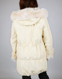 Rabbit Lined Carcoat with Detach Hood-Black