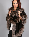 Fur Whip Alpaca Cape-Melange/ Camel Fox
