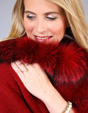 Petite Alpaca Cape with Fox Trim - Beige
