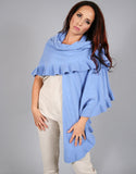 Beautiful Cashmere Ruffle Shawl- Cherry Red