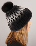Cuff Cable Hat - Black Snow
