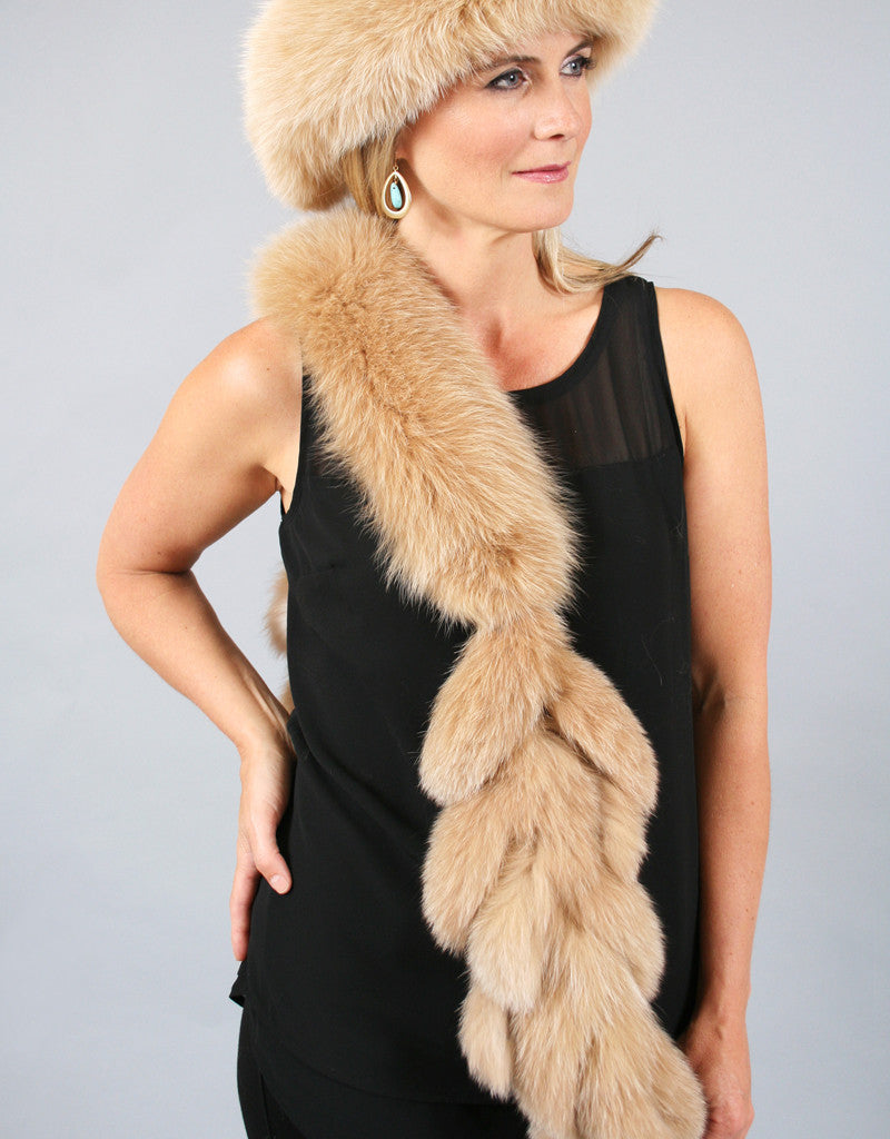 Fox Fringe Scarf- Indigo