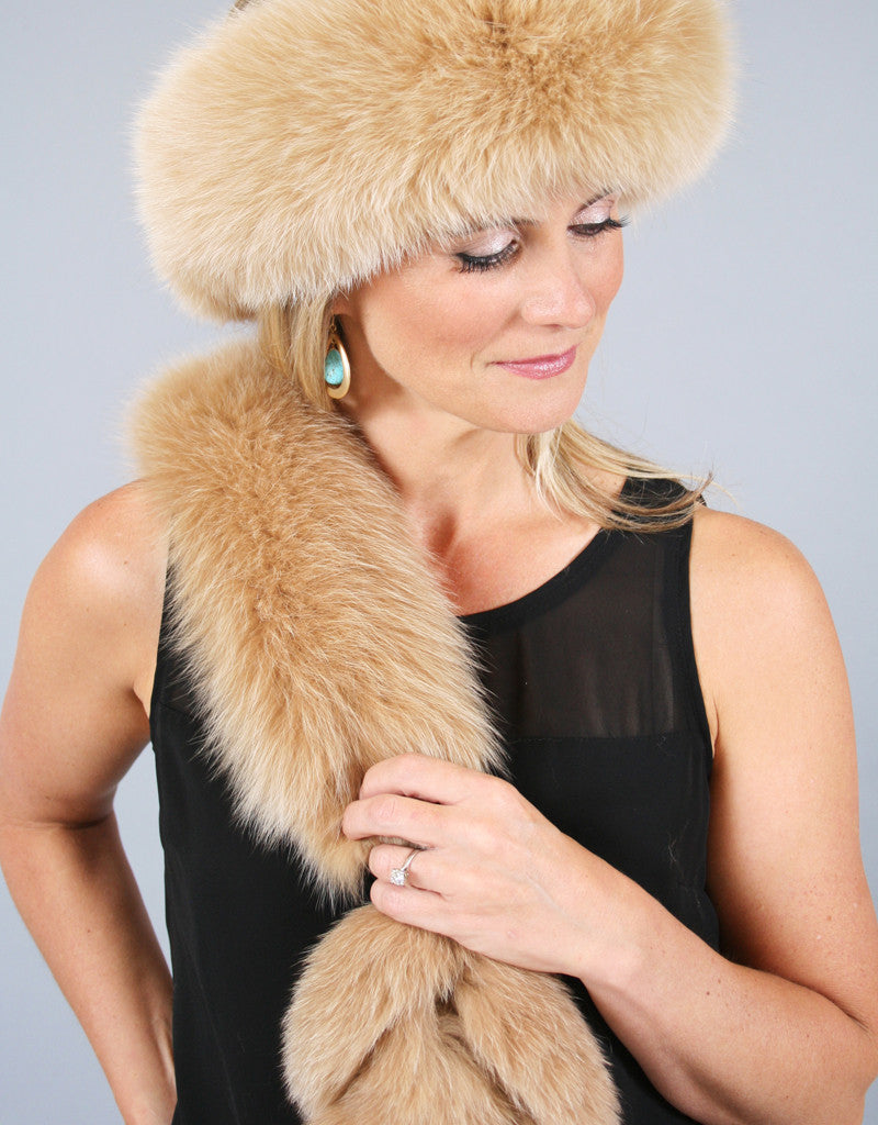 Fox Fringe Scarf- Indigo
