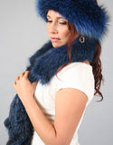 Fox Fringe Scarf- Indigo