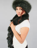 Fox Fringe Scarf- Indigo