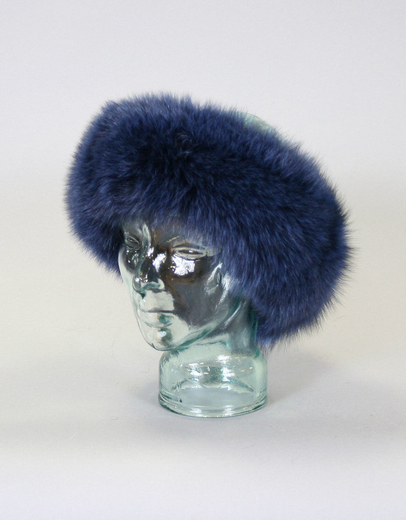 Fur Headband- Pink Indigo