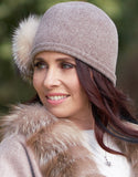Cloche with Fox Applique - Cashmere/ Blush Fox