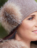 Cloche with Fox Applique - Cashmere/ Blush Fox