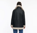 Long Reversible Shearling Bomber Jacket