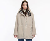 Long Reversible Shearling Bomber Jacket