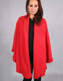 Beautiful Cashmere Ruffle Shawl- Cherry Red
