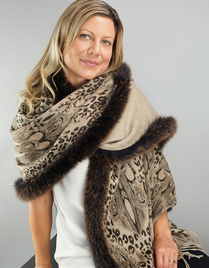 Printed Cashmere Shawl- Sahara