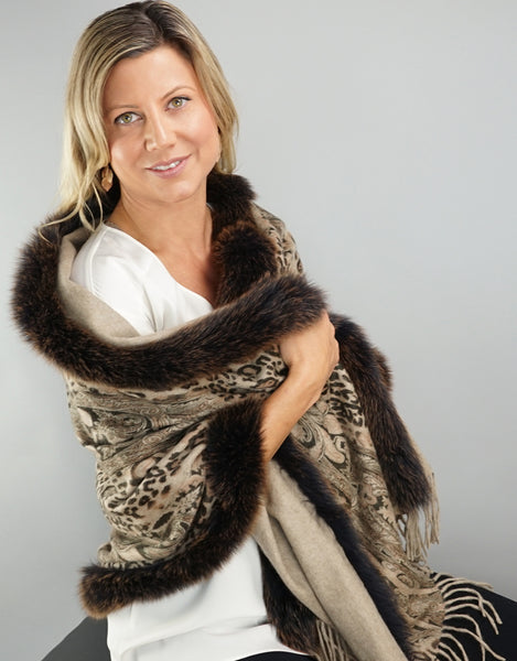 Printed Cashmere Shawl- Sahara