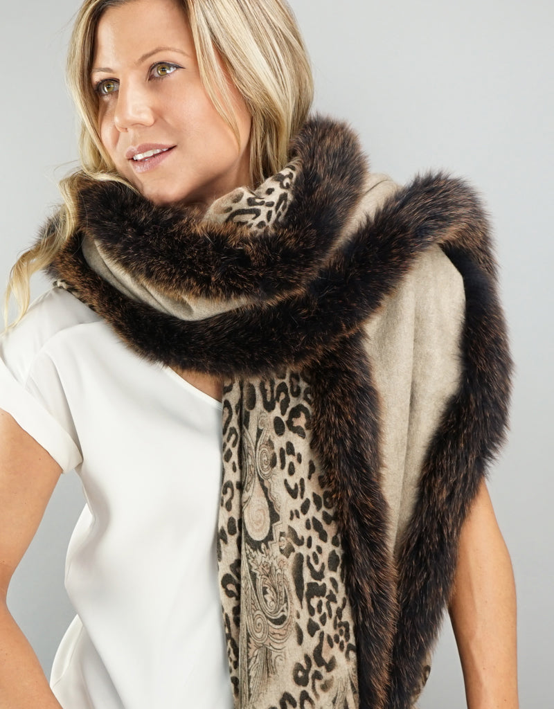Printed Cashmere Shawl- Sahara