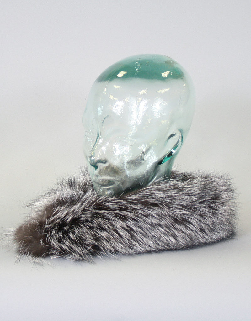 Fur Headband- Silver