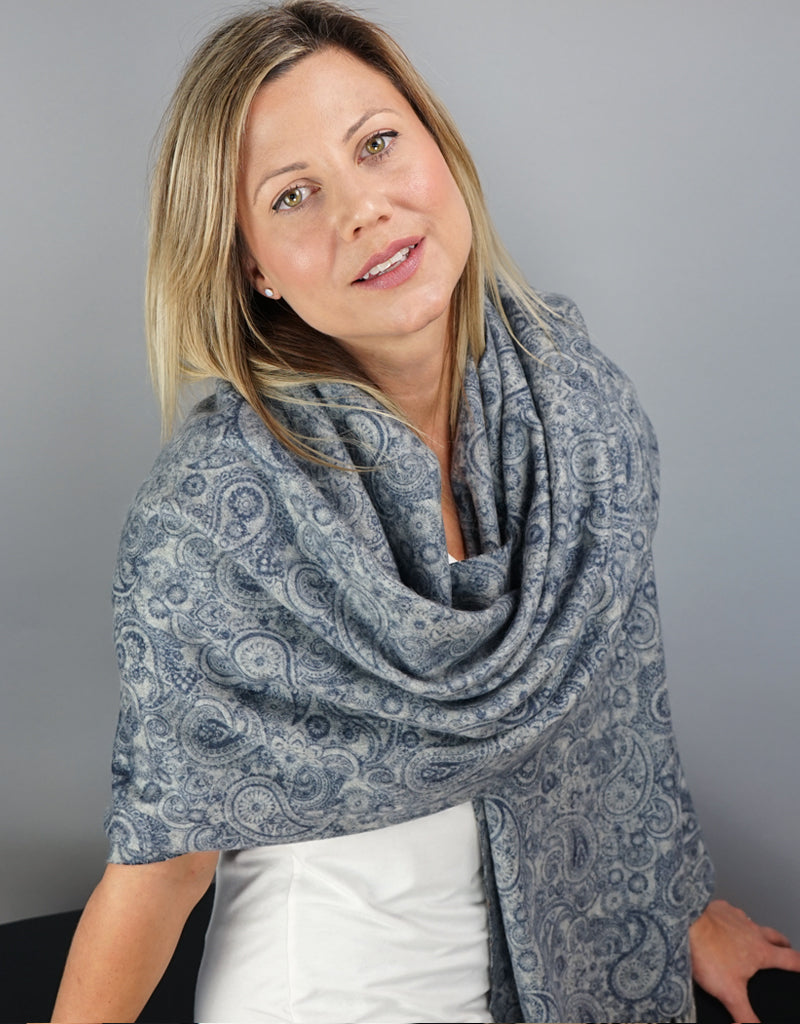 Cashmere Shawl- Azure