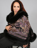 Printed Cashmere Shawl-Beige/ Blush