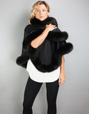 Petite Cashmere Cape - Black