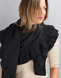 Beautiful Cashmere Ruffle Shawl- Black