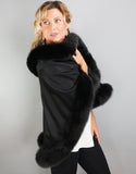 Petite Cashmere Cape - Black